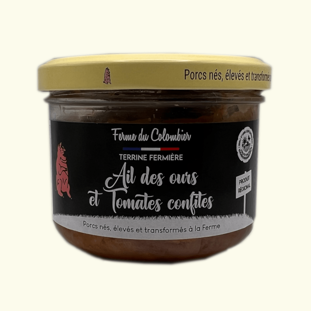 Terrine à l ail des ours et tomates confites 180g Ferme du Colombier